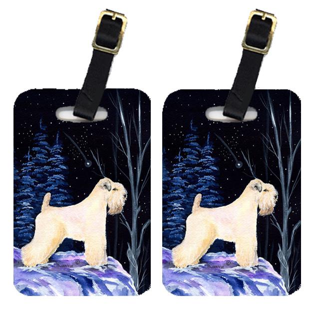 Starry Night Wheaten Terrier Soft Coated Luggage Tags Pair of 2 by Caroline's Treasures