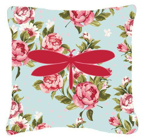 Moth Shabby Chic Blue Roses   Canvas Fabric Decorative Pillow BB1061 - the-store.com