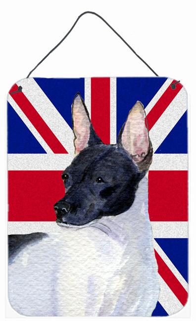 Rat Terrier with English Union Jack British Flag Wall or Door Hanging Prints SS4922DS1216 by Caroline's Treasures