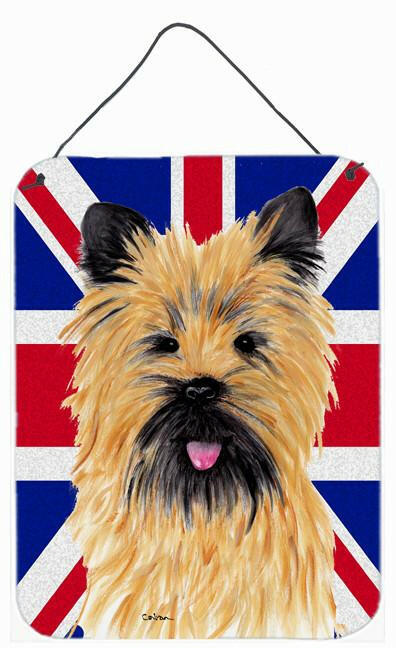Cairn Terrier with English Union Jack British Flag Wall or Door Hanging Prints SC9832DS1216 by Caroline's Treasures
