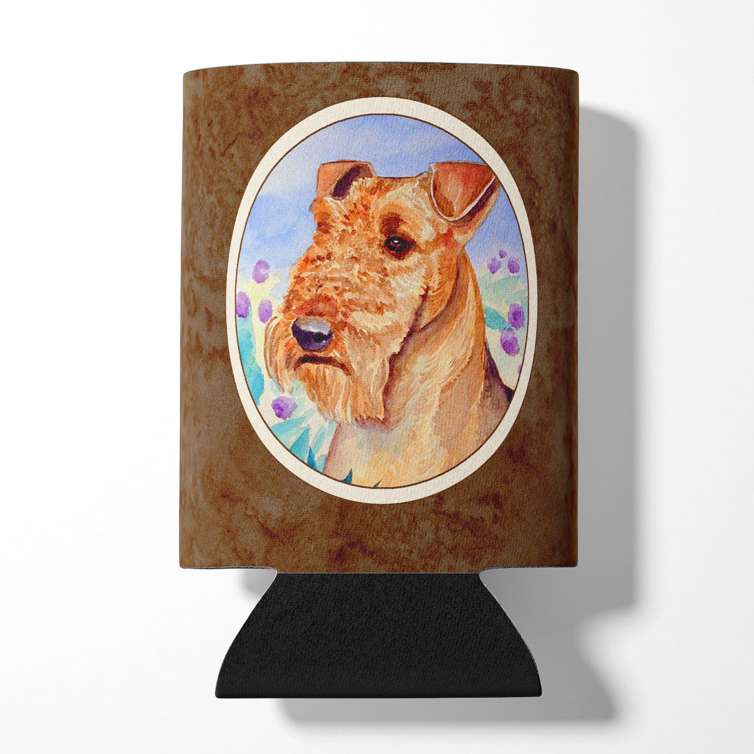 Airedale Terrier in Flowers Can or Bottle Hugger 7007CC.