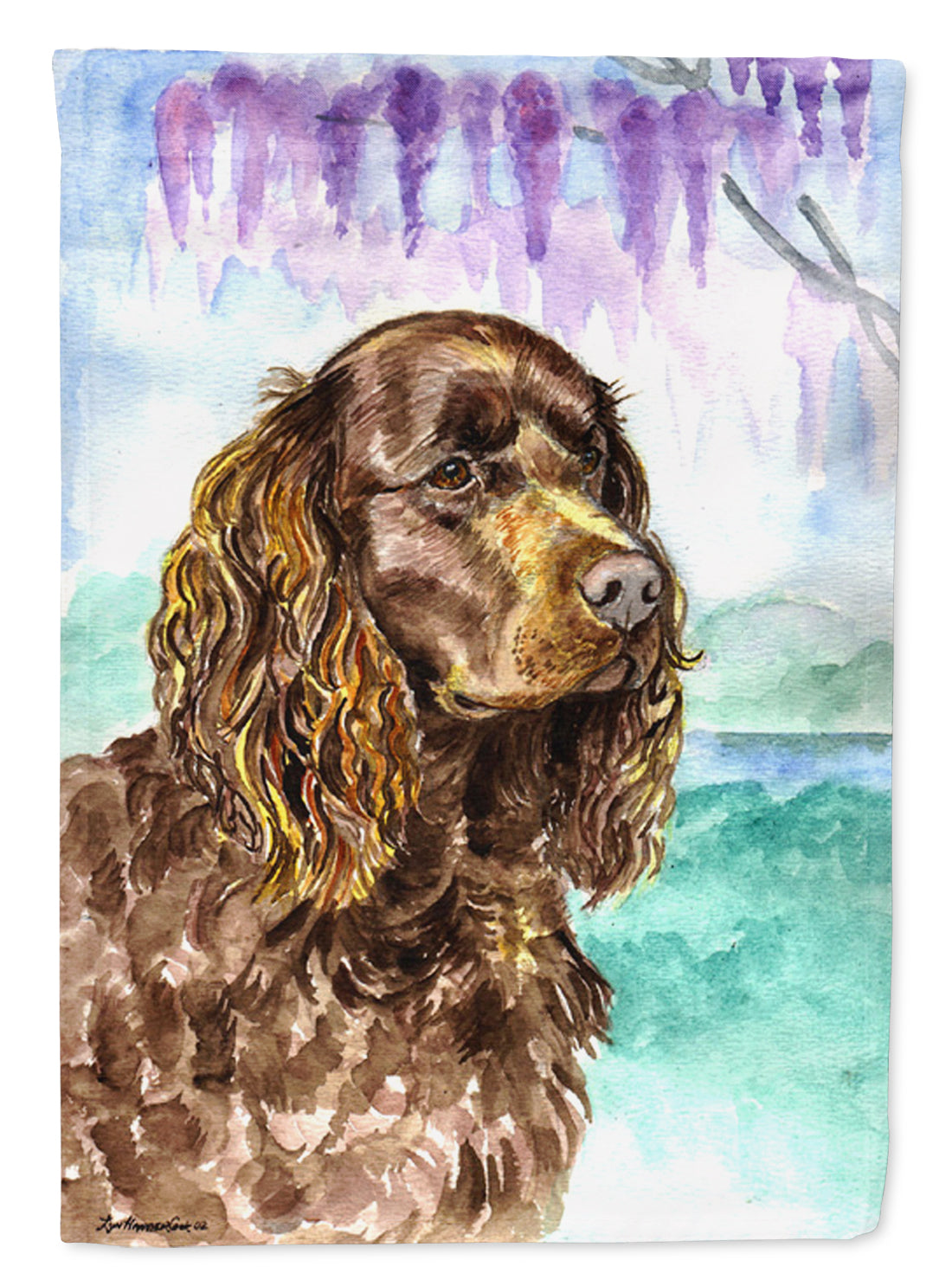 American Water Spaniel Flag Canvas House Size