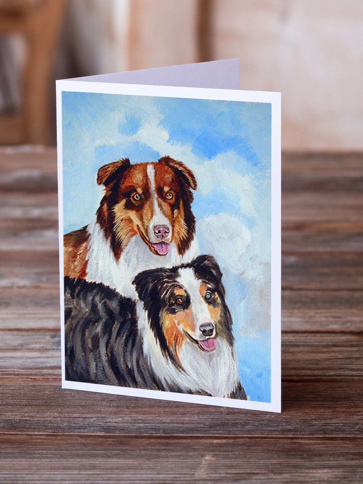 Buy this Australian Shepherd What a pair Greeting Cards and Envelopes Pack of 8