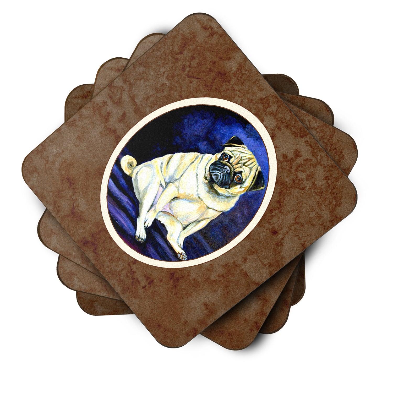 Fawn Pug Penny for your thoughts Foam Coaster Set of 4 7026FC - the-store.com