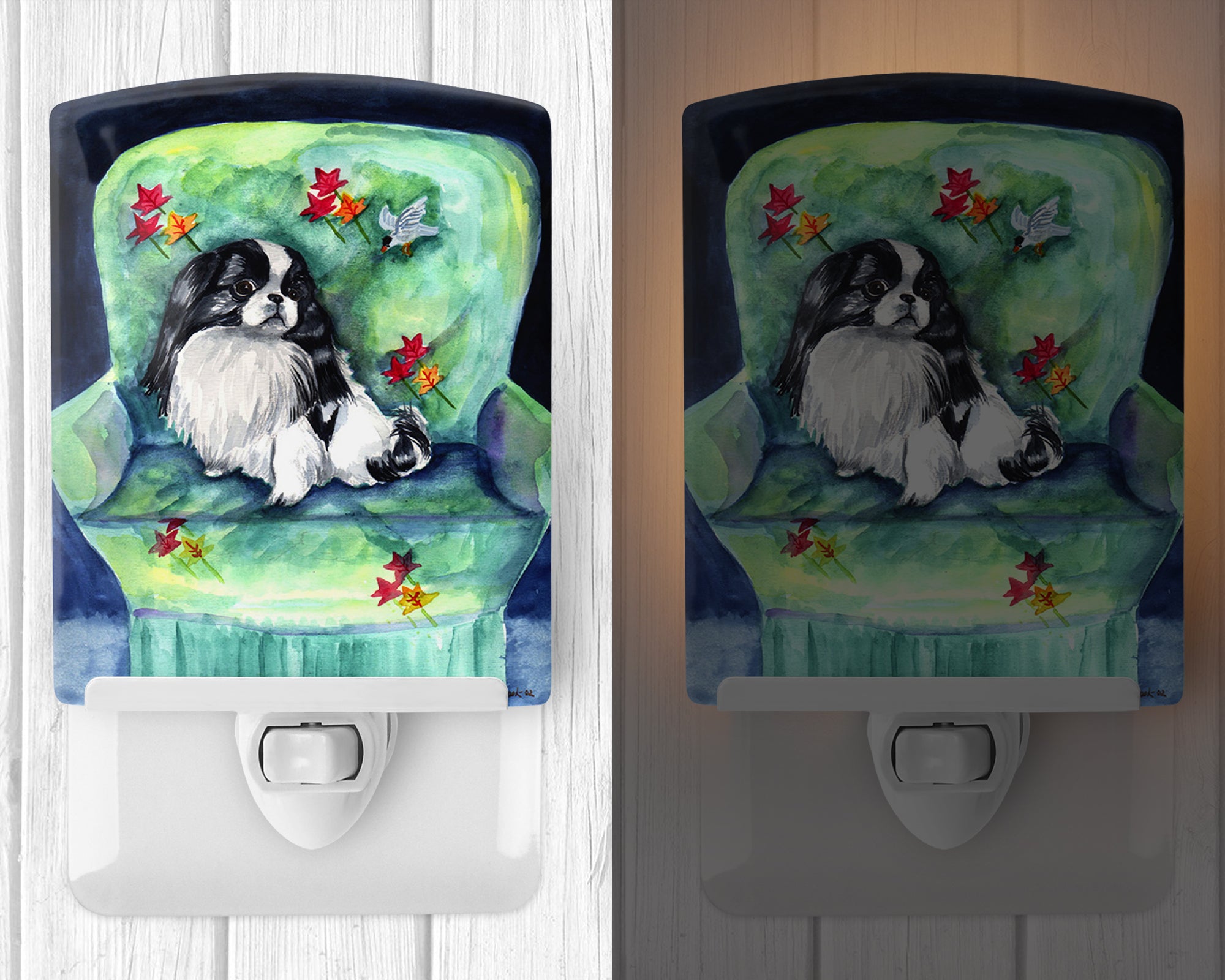 Japanese Chin in Momma's Chair Ceramic Night Light 7034CNL - the-store.com