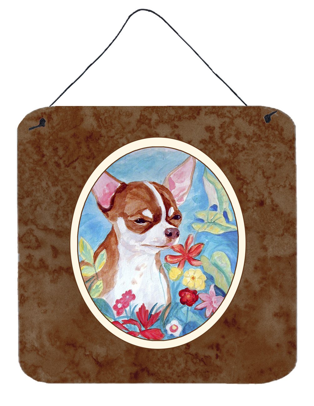 Chihuahua in flowers Wall or Door Hanging Prints 7053DS66 by Caroline's Treasures