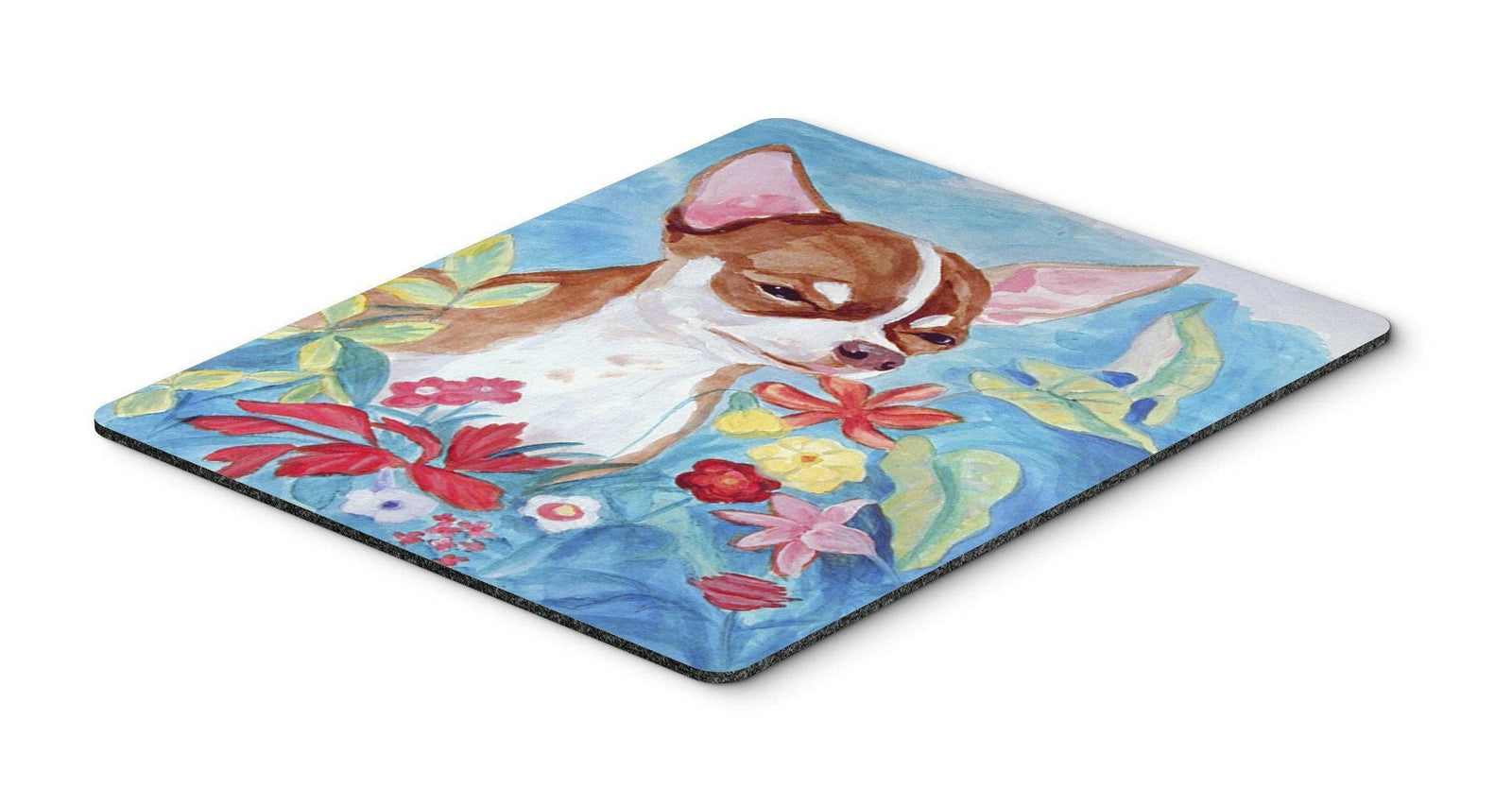 Chihuahua in flowers Mouse Pad, Hot Pad or Trivet by Caroline's Treasures