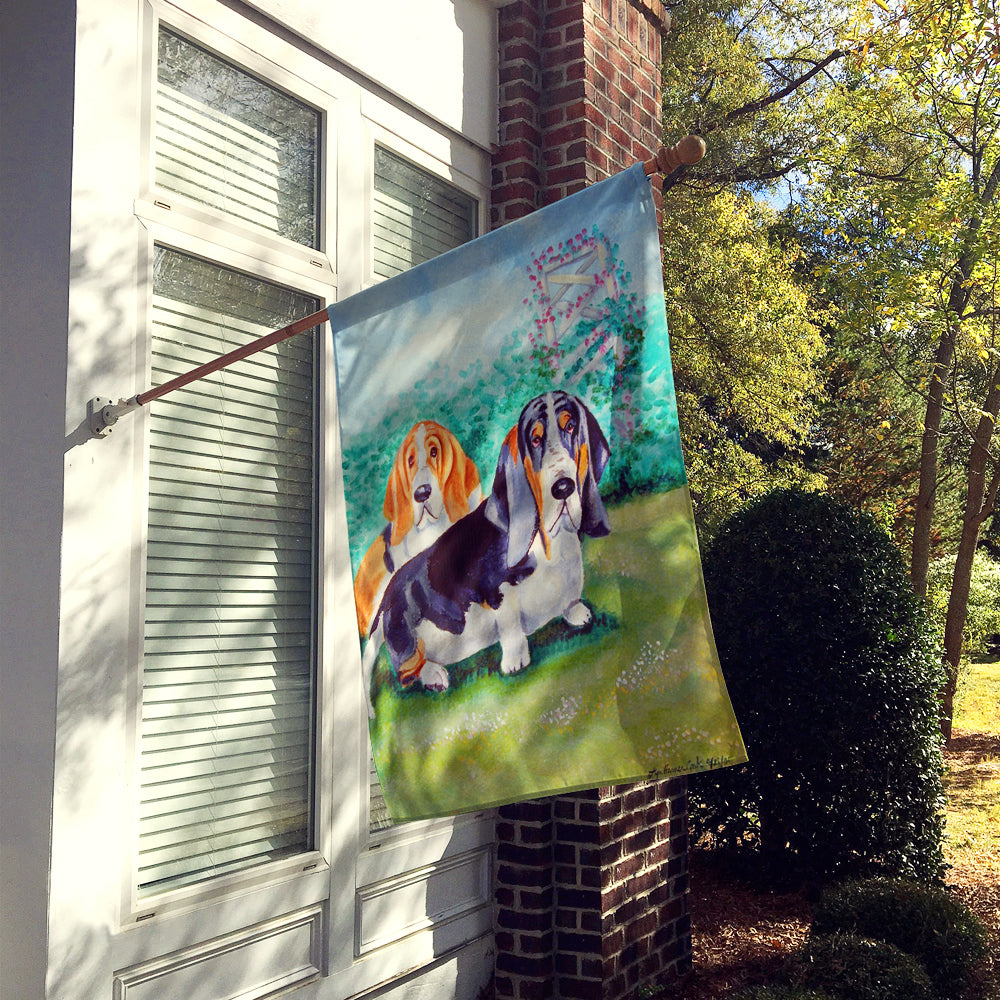 Basset Hound Double Trouble Flag Canvas House Size