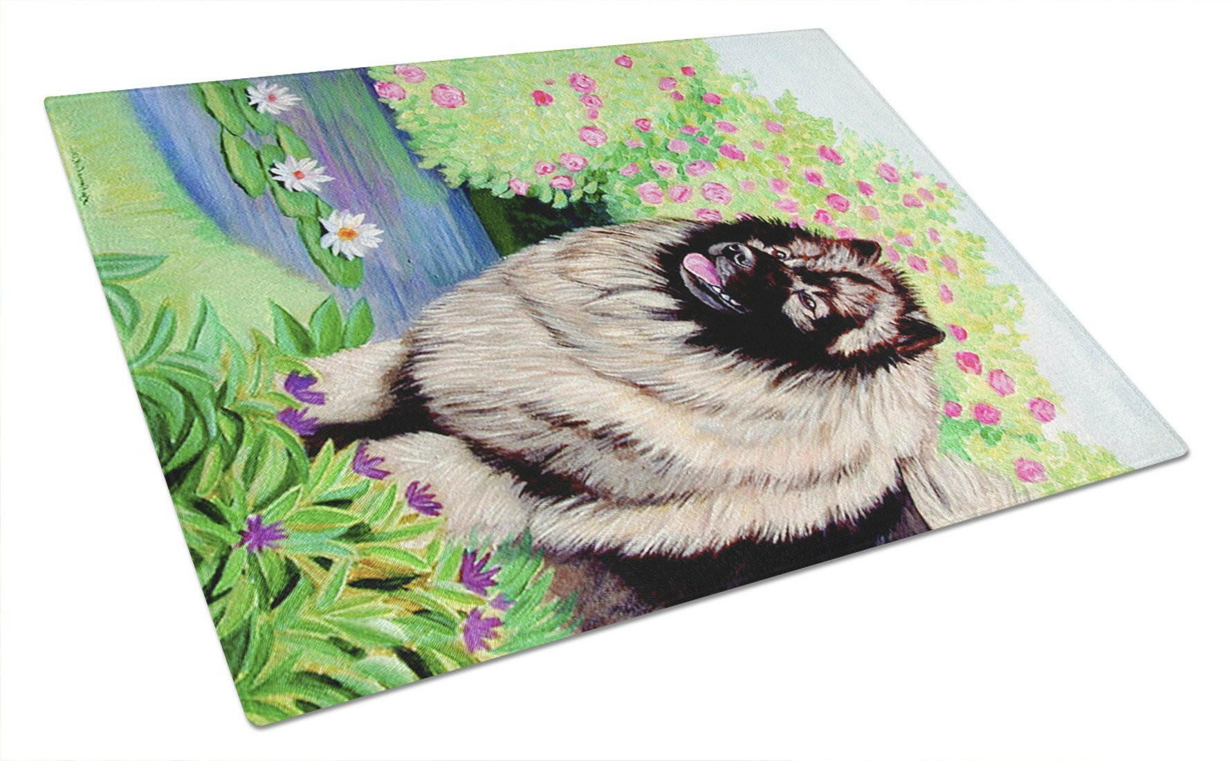 Keeshond Glass Cutting Board Large by Caroline's Treasures