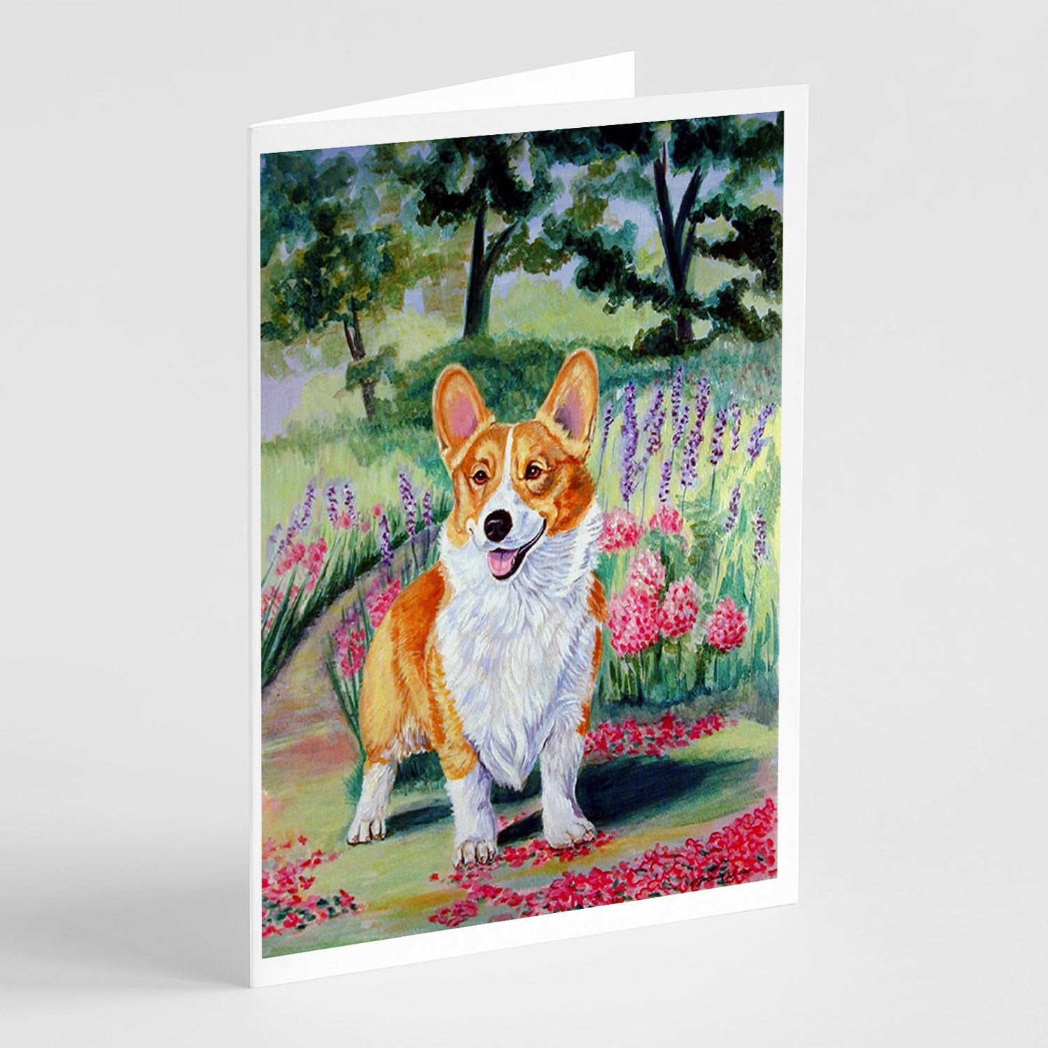 Buy this Pembroke Corgi Springtime  Greeting Cards and Envelopes Pack of 8