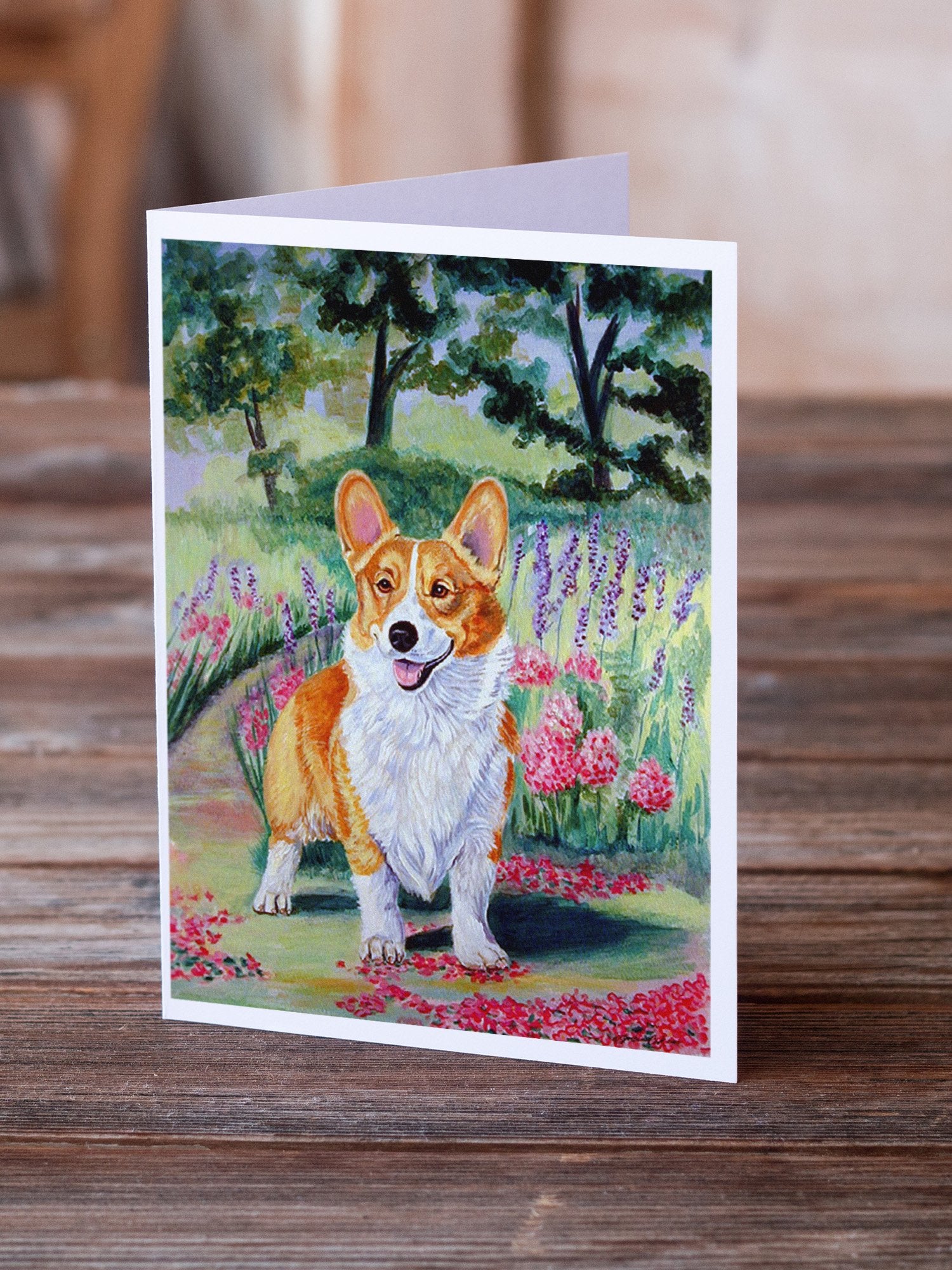 Buy this Pembroke Corgi Springtime  Greeting Cards and Envelopes Pack of 8