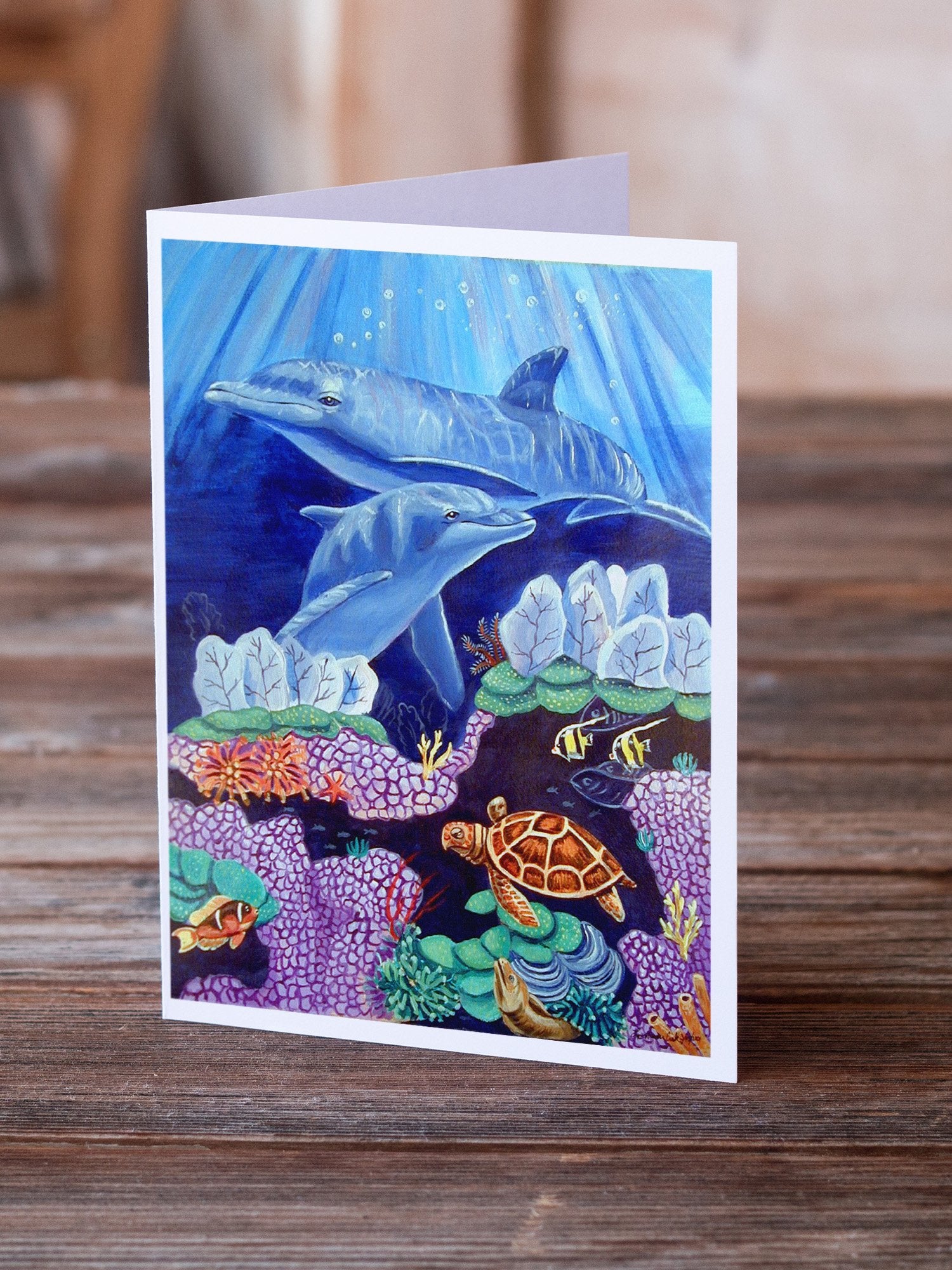 Buy this Dolphin under the sea Greeting Cards and Envelopes Pack of 8