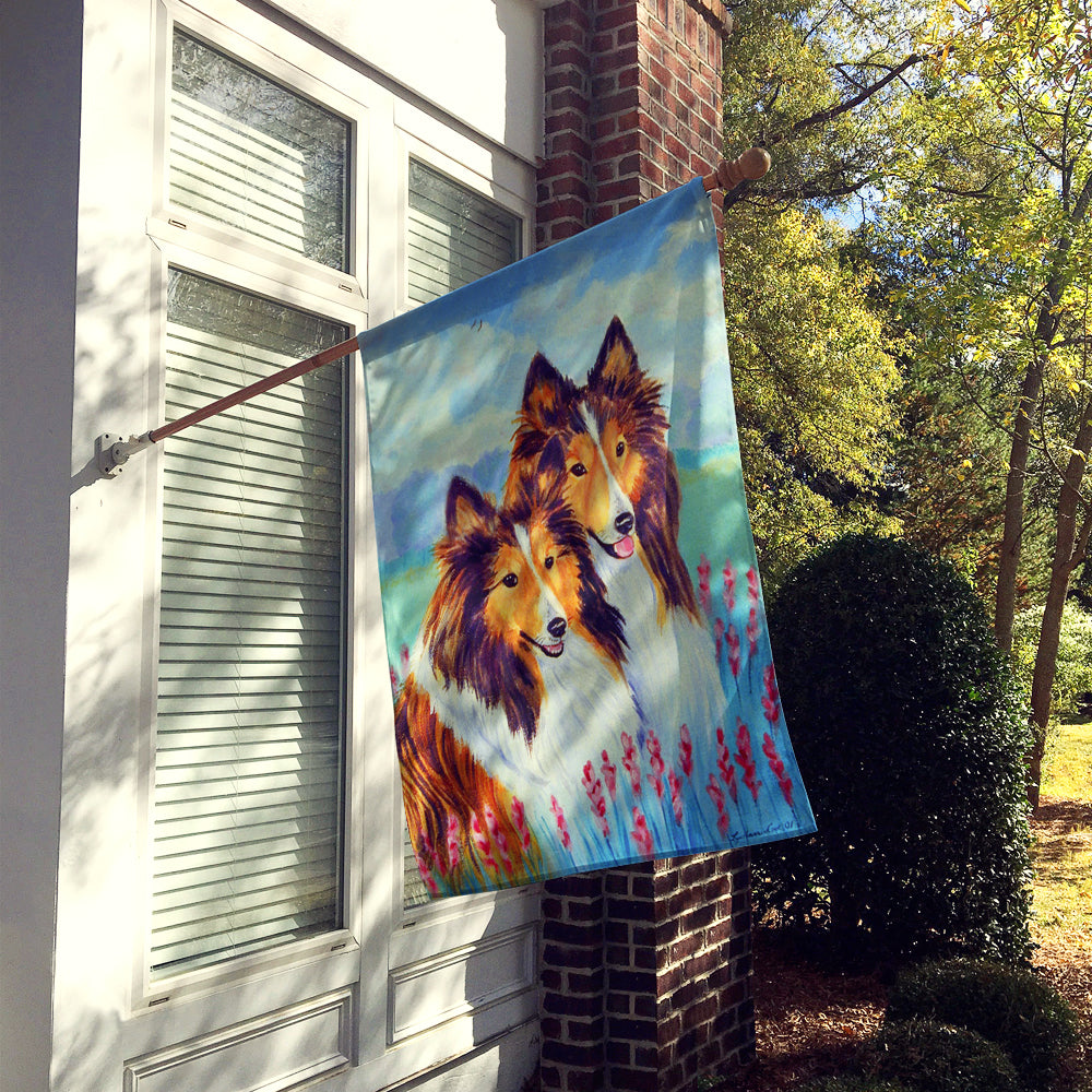Two Sable Shelties Flag Canvas House Size