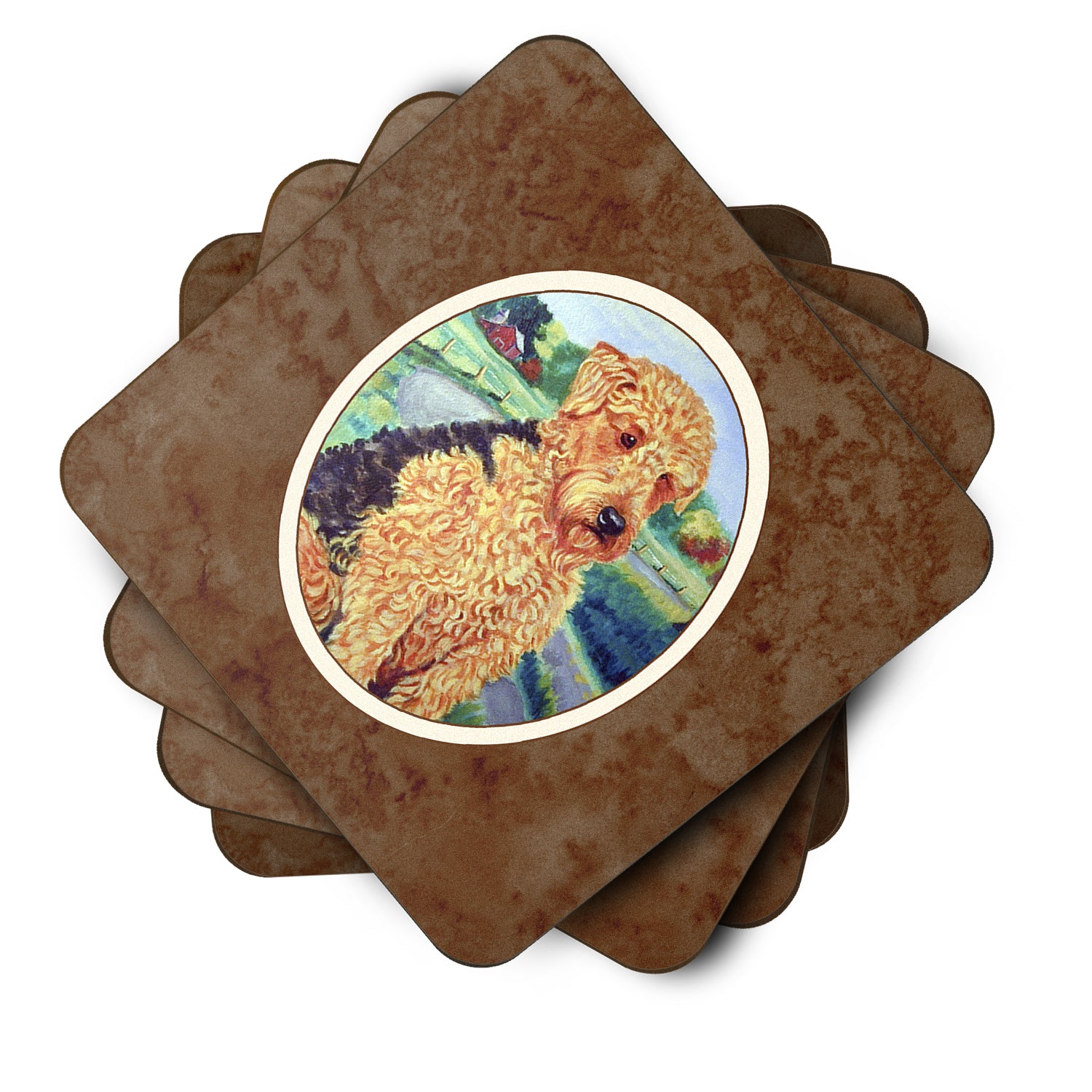 Airedale Terrier Foam Coaster Set of 4 7096FC - the-store.com
