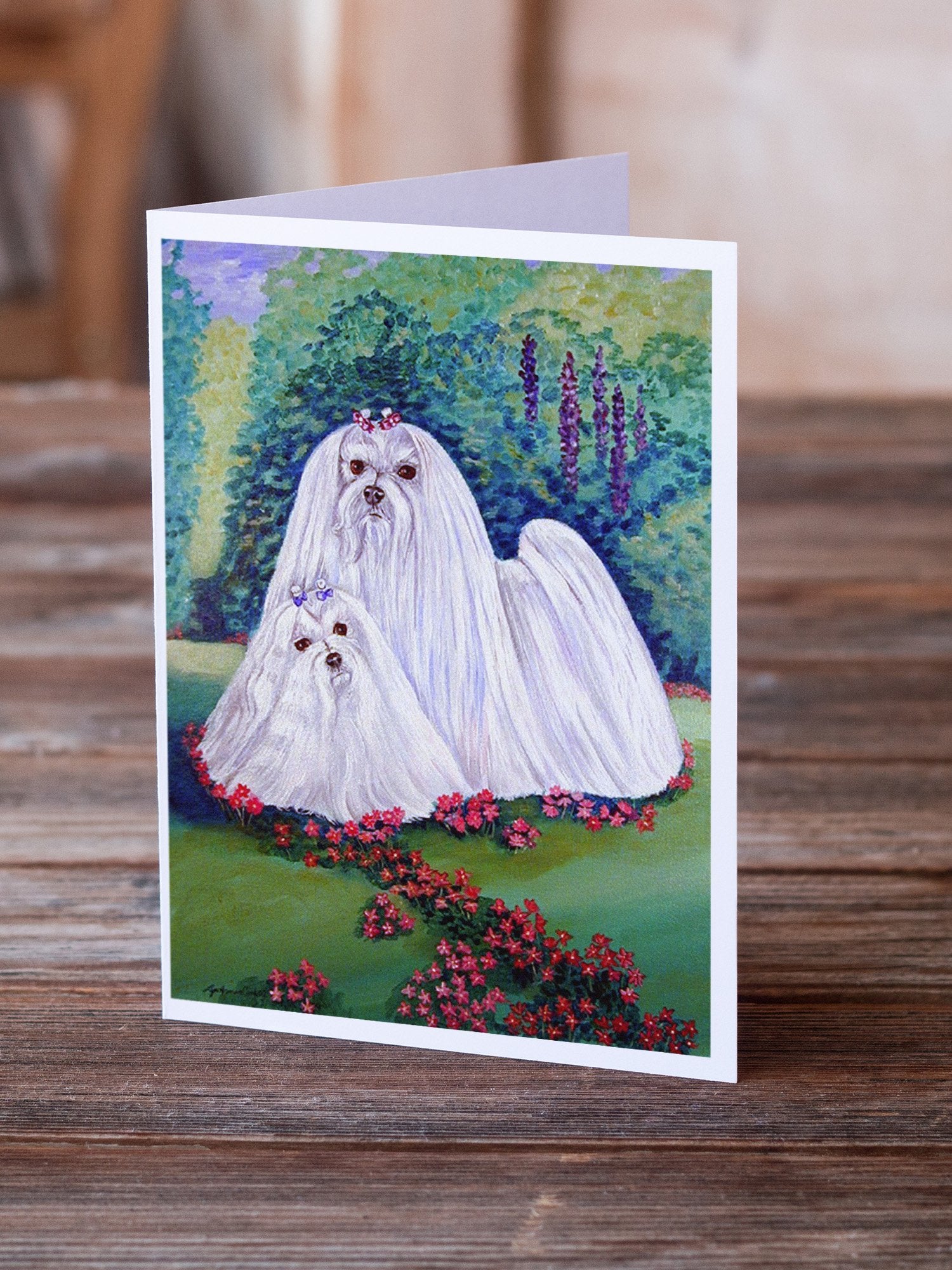 Buy this Maltese Momma and Puppy  Greeting Cards and Envelopes Pack of 8