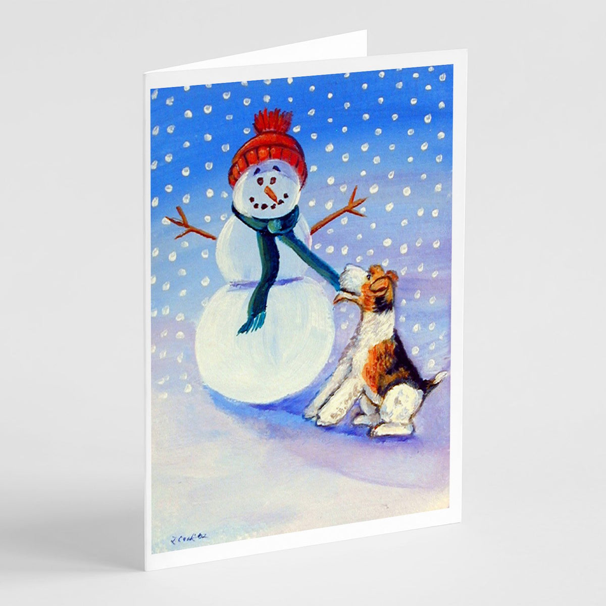 Buy this Snowman with  Fox Terrier  Greeting Cards and Envelopes Pack of 8
