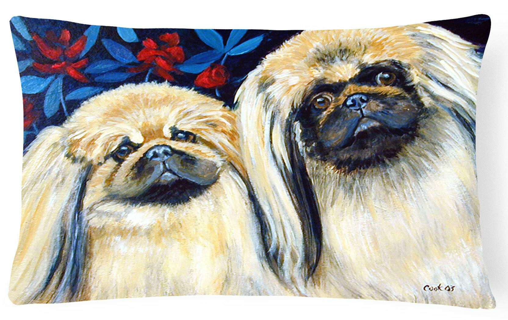 What a pair of Pekingese Decorative   Canvas Fabric Pillow by Caroline's Treasures