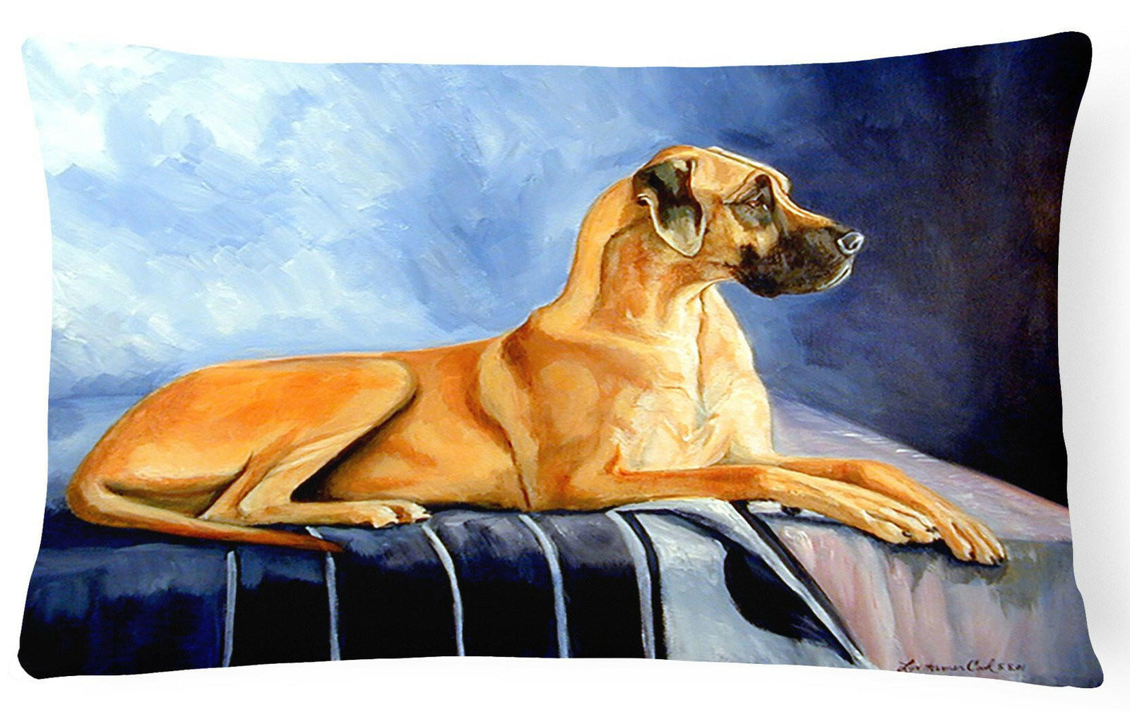 Natural Fawn Great Dane Decorative   Canvas Fabric Pillow by Caroline's Treasures