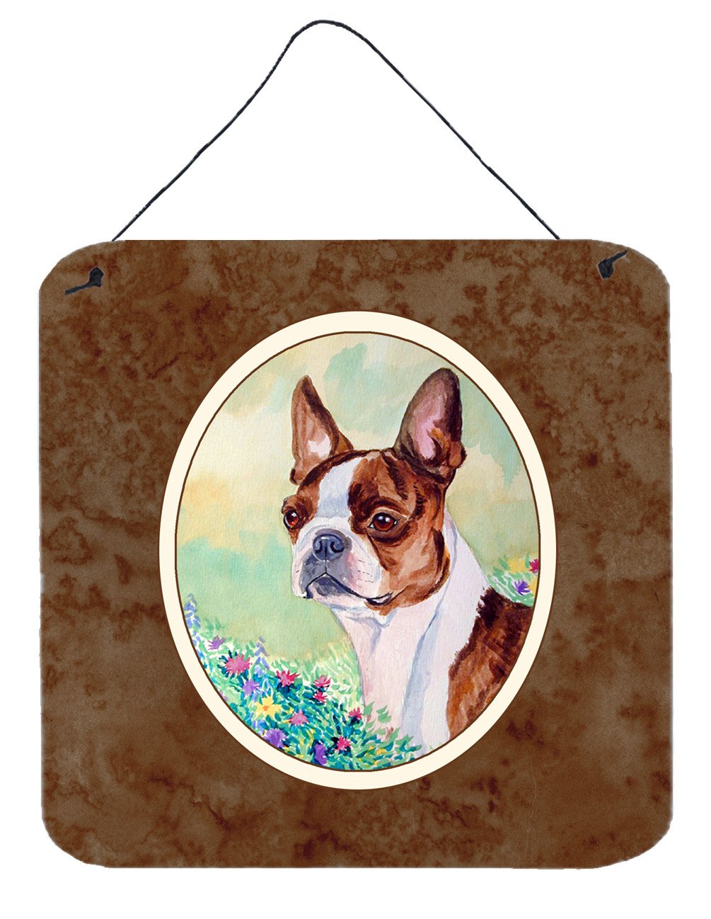 Red and White Boston Terrier Wall or Door Hanging Prints 7222DS66 by Caroline's Treasures
