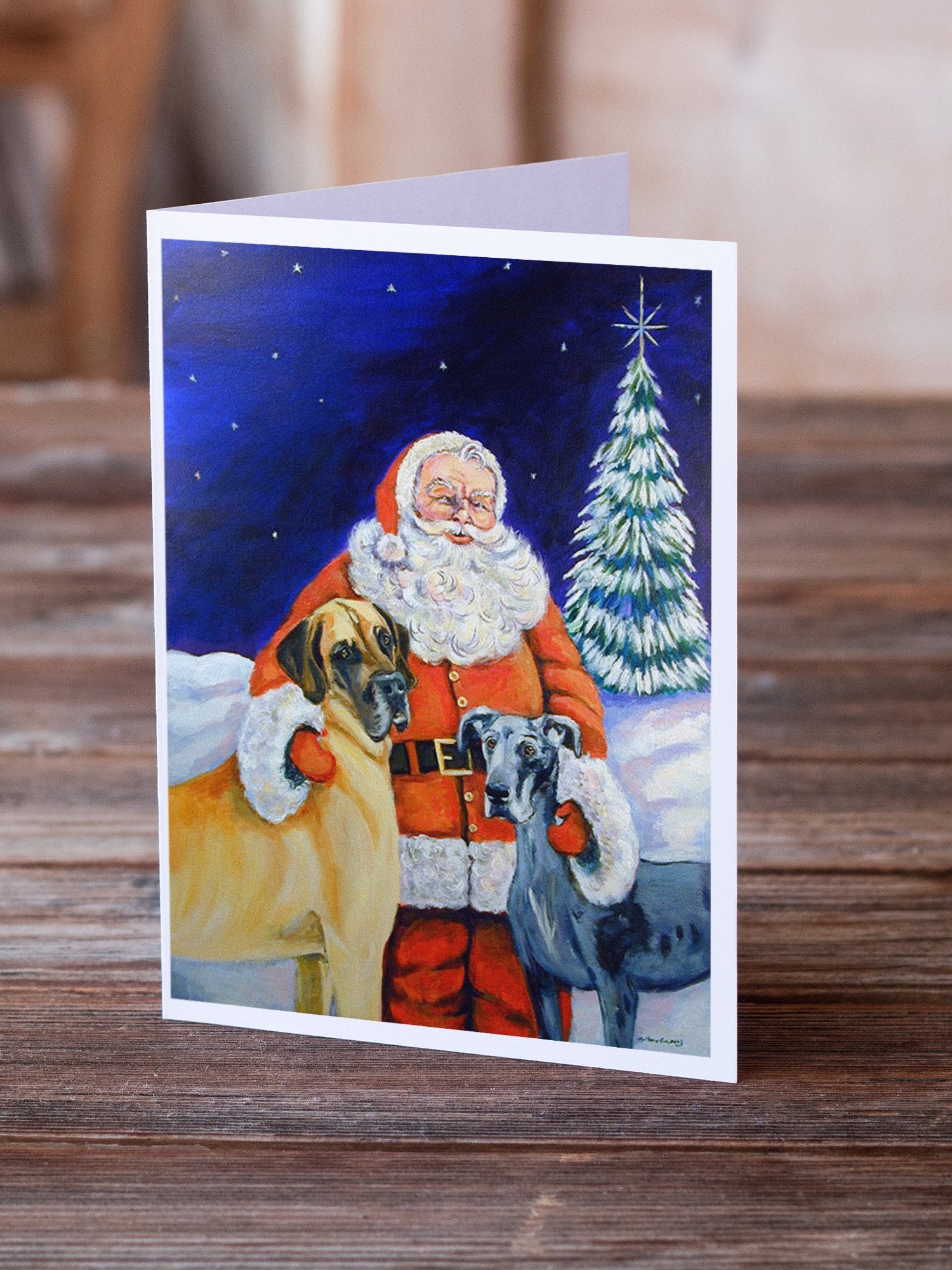 Buy this Santa Claus with Great Dane  Greeting Cards and Envelopes Pack of 8