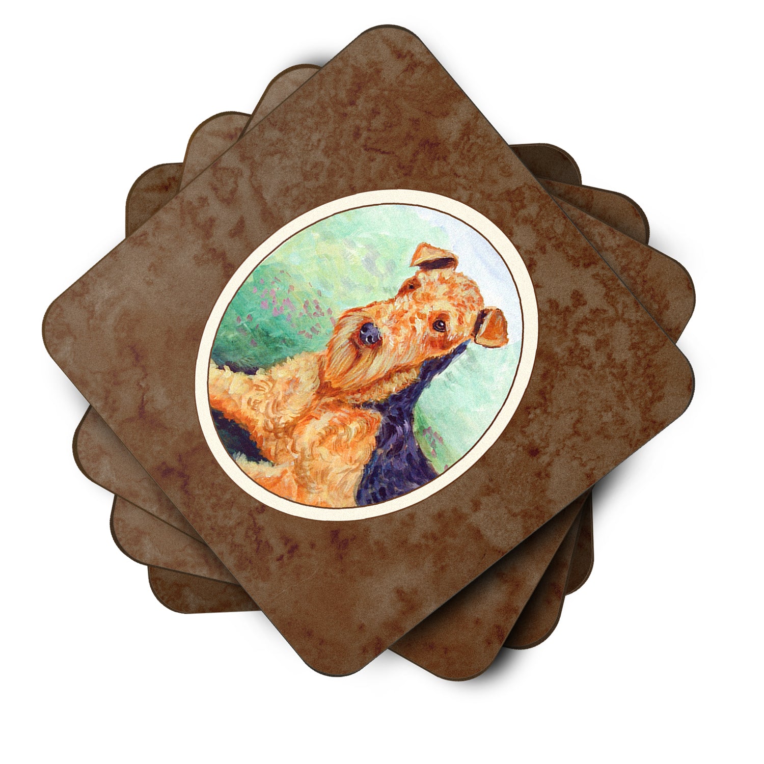 Airedale Terrier Foam Coaster Set of 4 7239FC - the-store.com