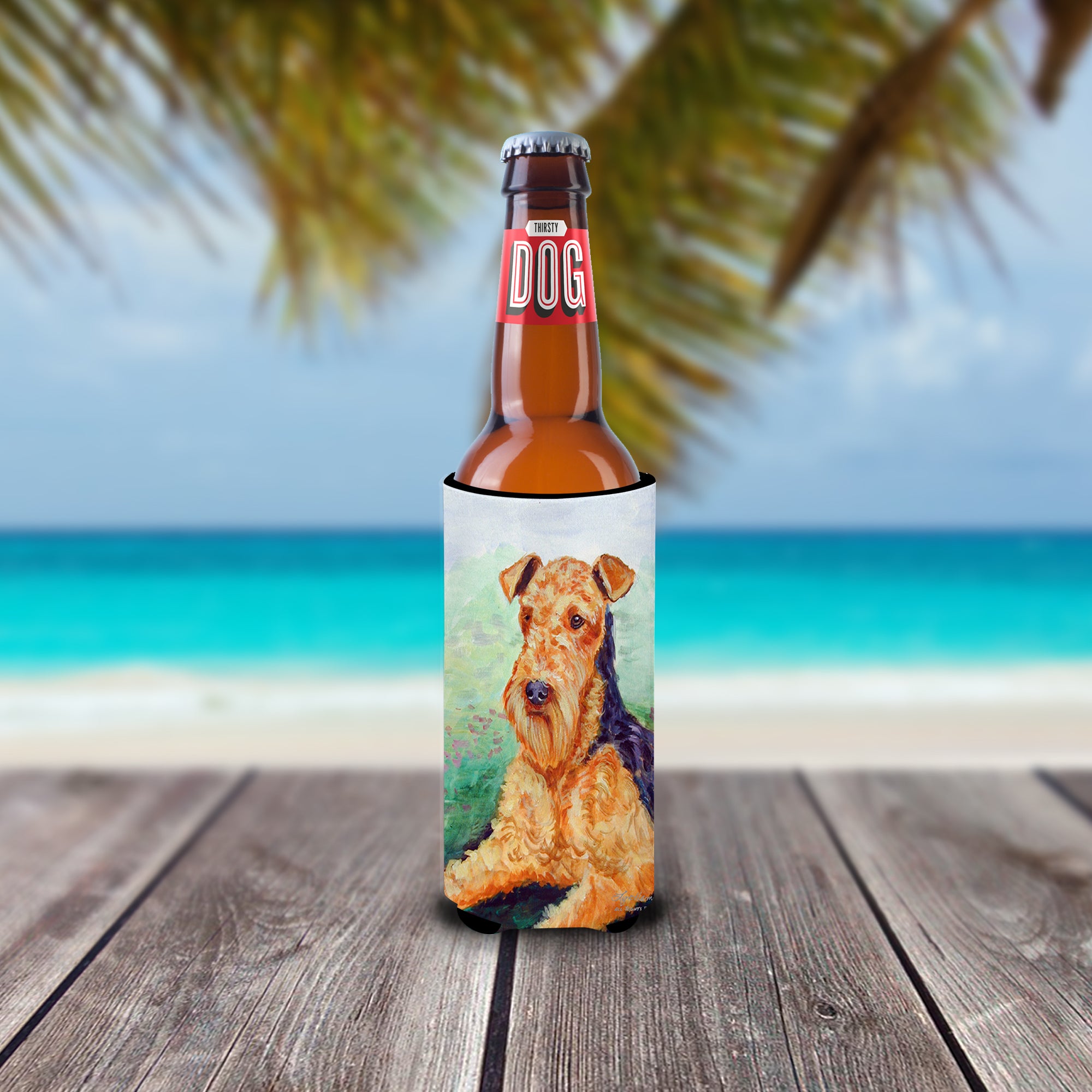 Airedale Terrier Ultra Beverage Insulators for slim cans 7239MUK