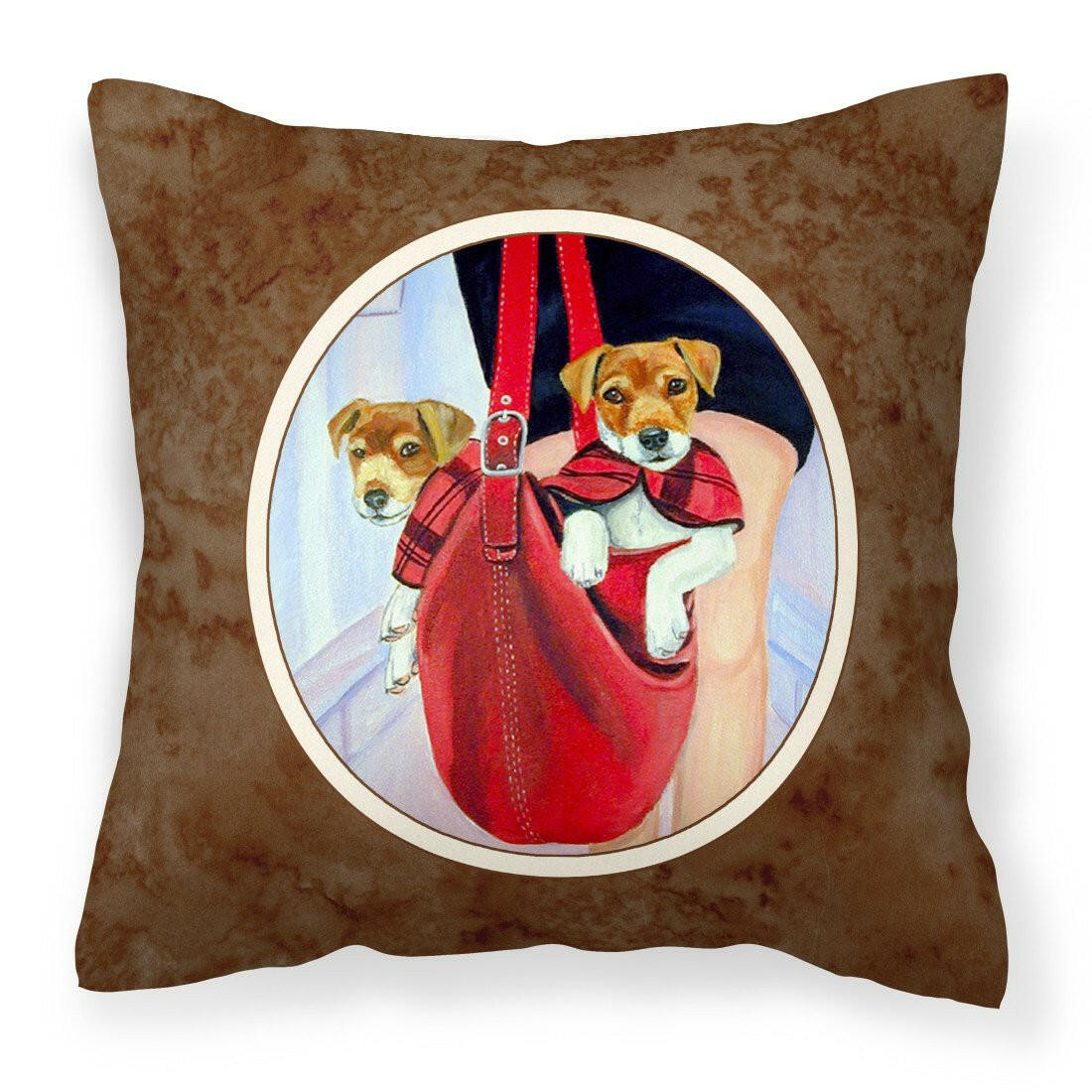 Jack Russell Terrier Fabric Decorative Pillow 7251PW1414 - the-store.com