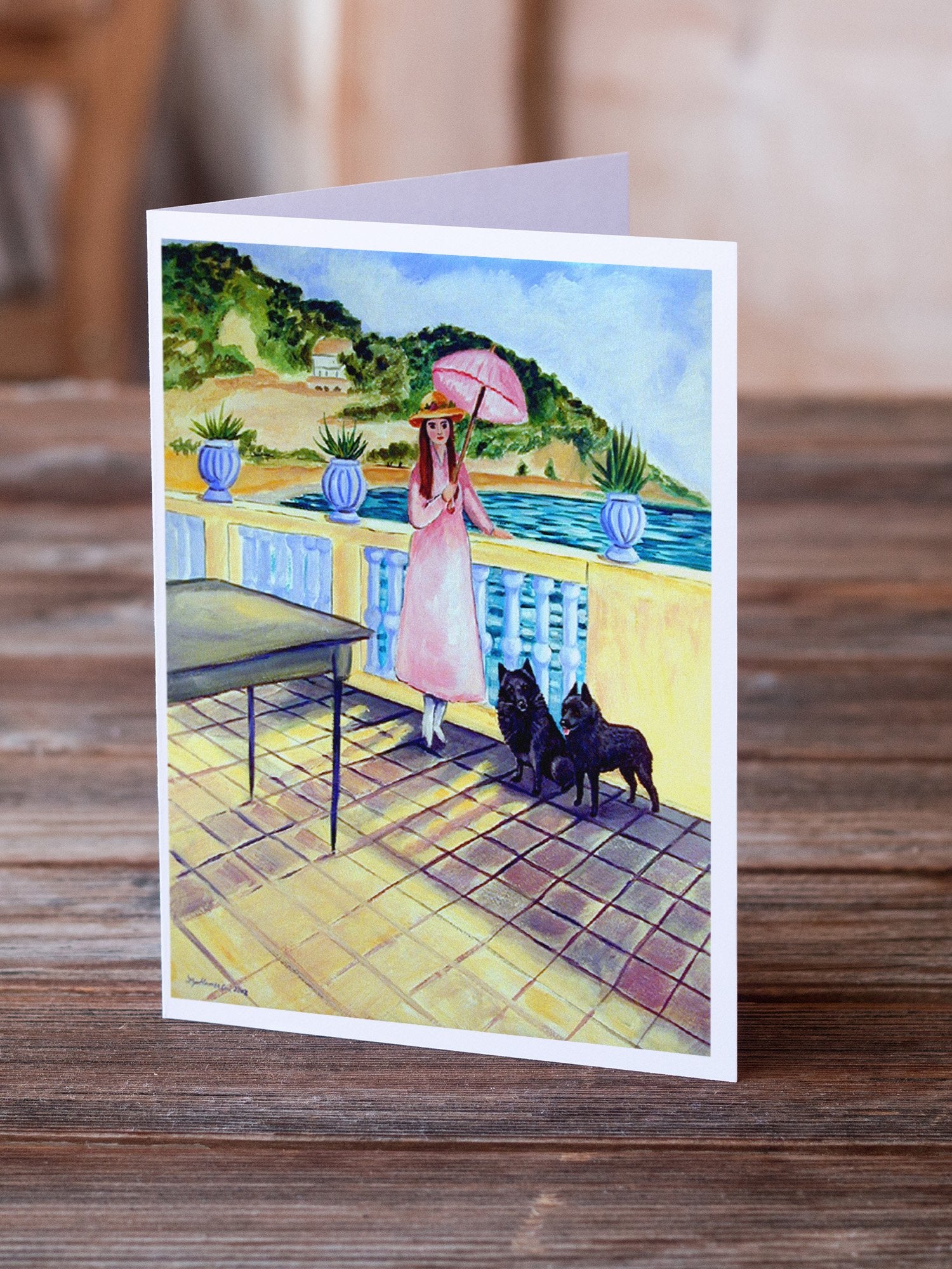 Buy this Lady with her Schipperke  Greeting Cards and Envelopes Pack of 8
