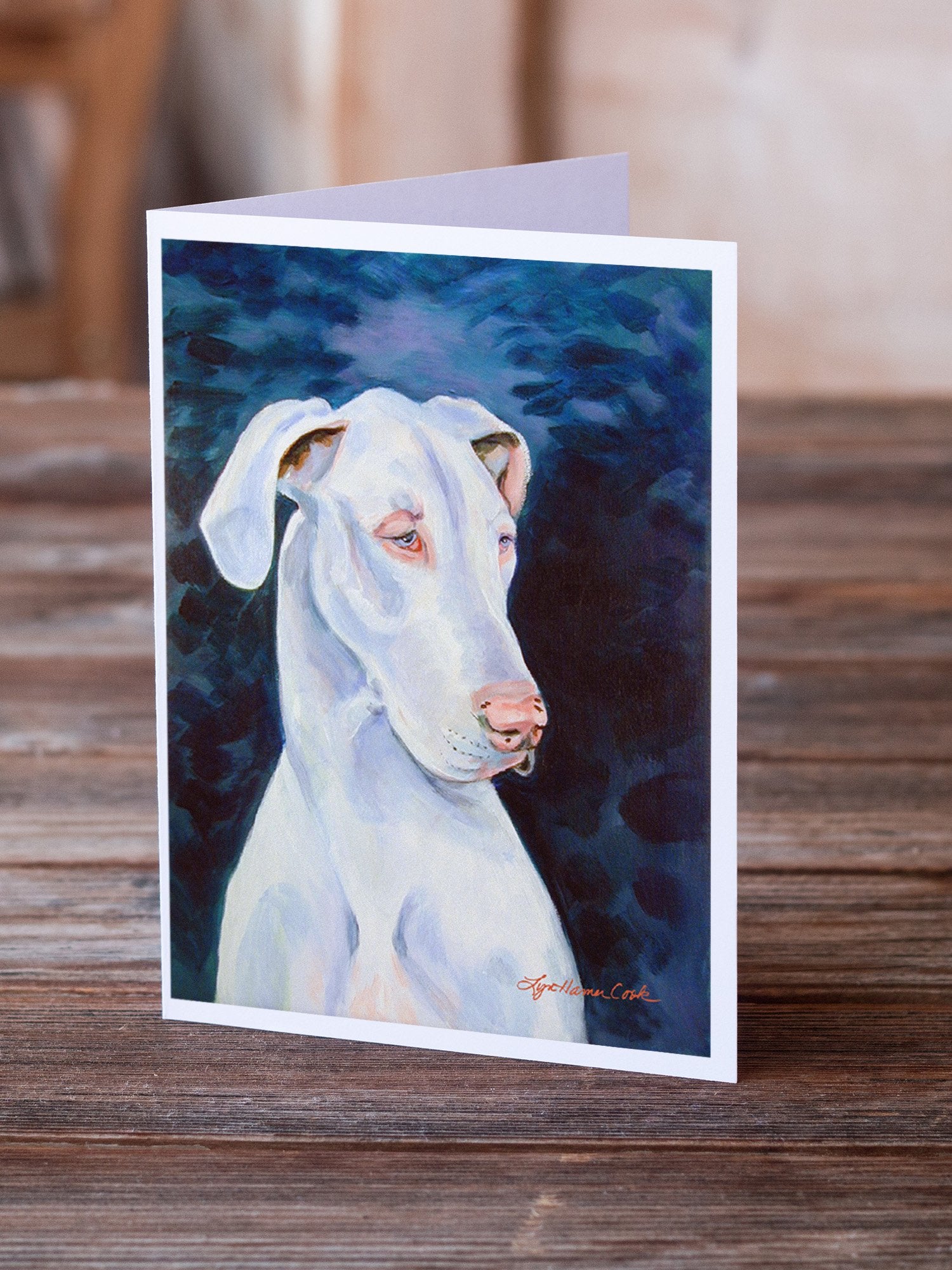 Buy this White Great Dane  Greeting Cards and Envelopes Pack of 8