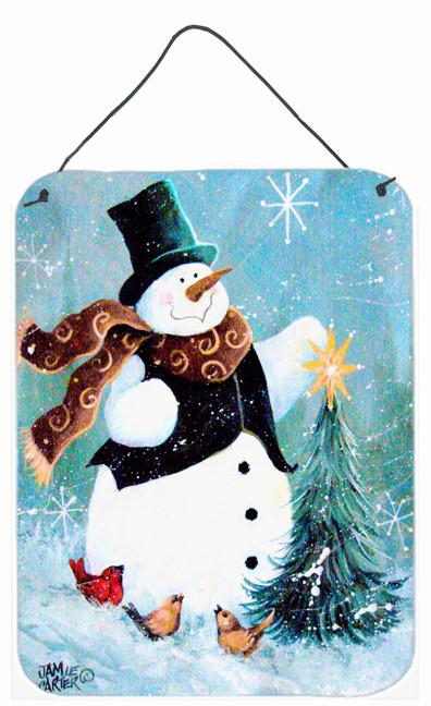 Christmas Tree Friends Snowman Wall or Door Hanging Prints PJC1008DS1216 by Caroline's Treasures