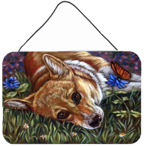 Corgi Pastel Butterfly Wall or Door Hanging Prints 7325DS812 by Caroline's Treasures