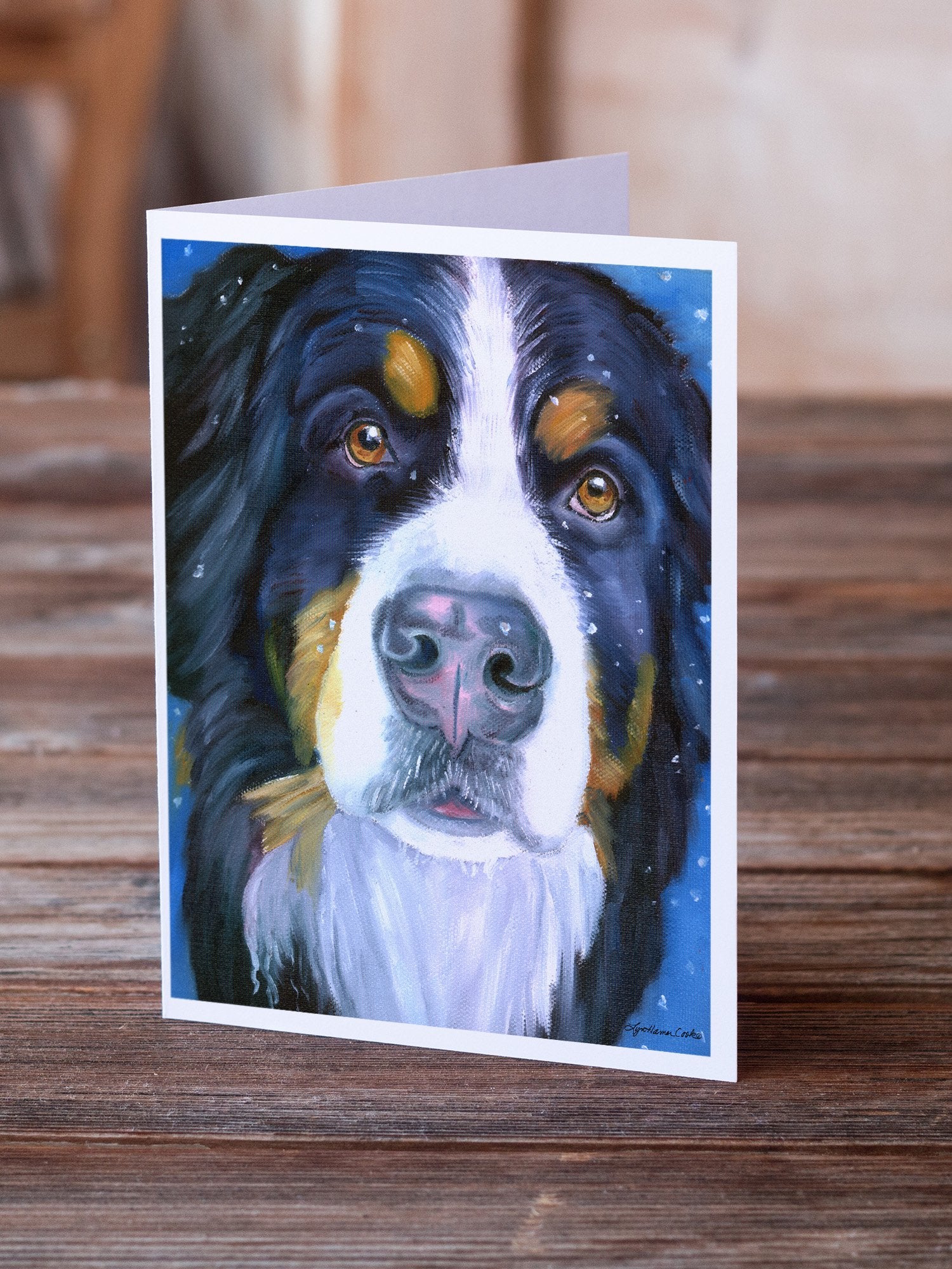 Luca the Bernese Mountain Dog Greeting Cards and Envelopes Pack of 8 - the-store.com