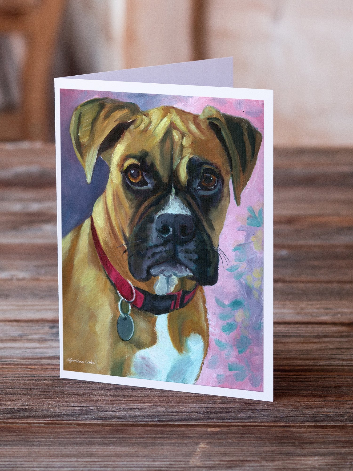 Buy this Natural Fawn Boxer Greeting Cards and Envelopes Pack of 8