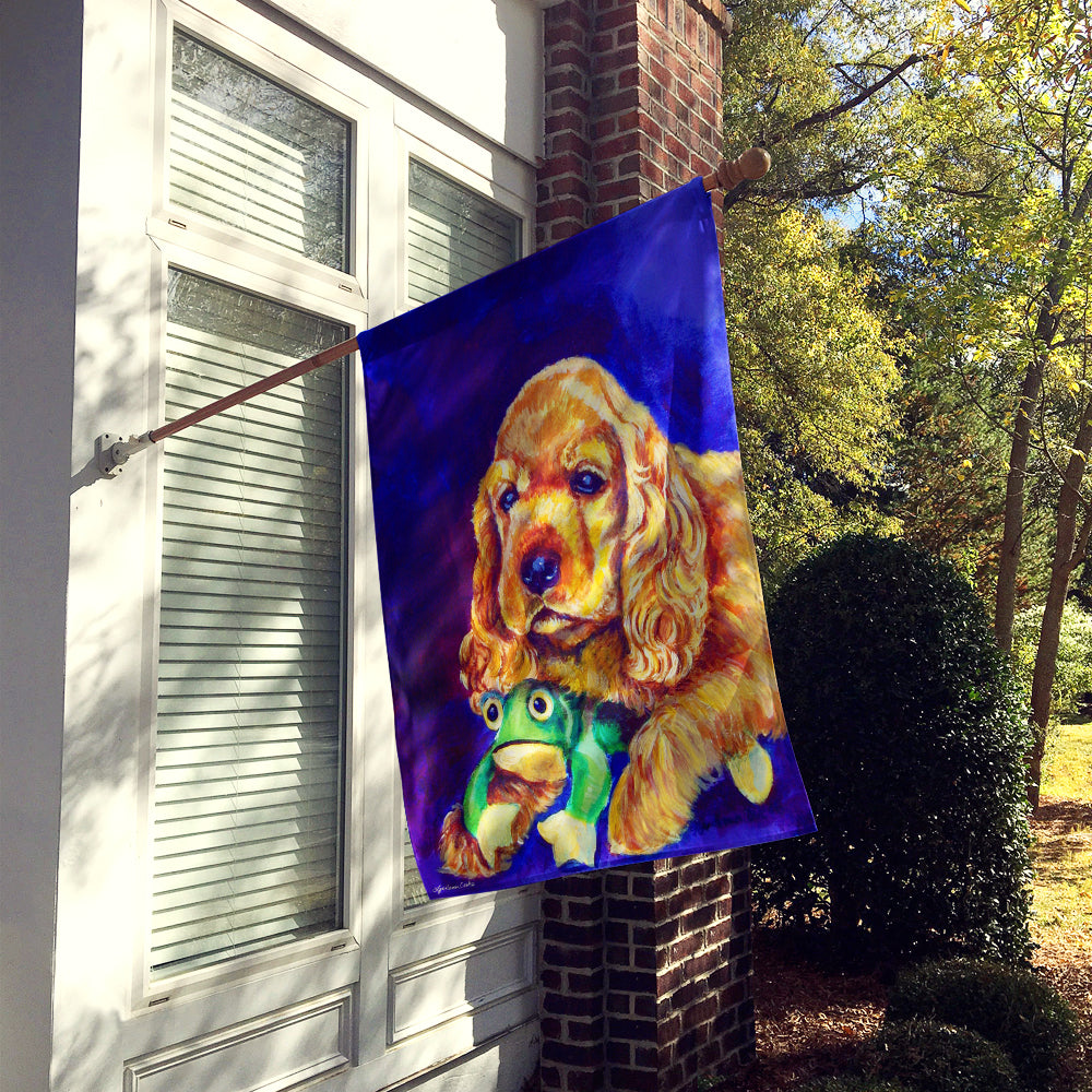 Cocker Spaniel with Frog Flag Canvas House Size 7342CHF