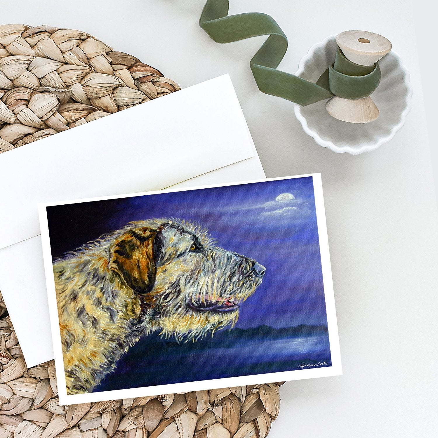 Buy this Irish Wolfhound Looking Greeting Cards and Envelopes Pack of 8