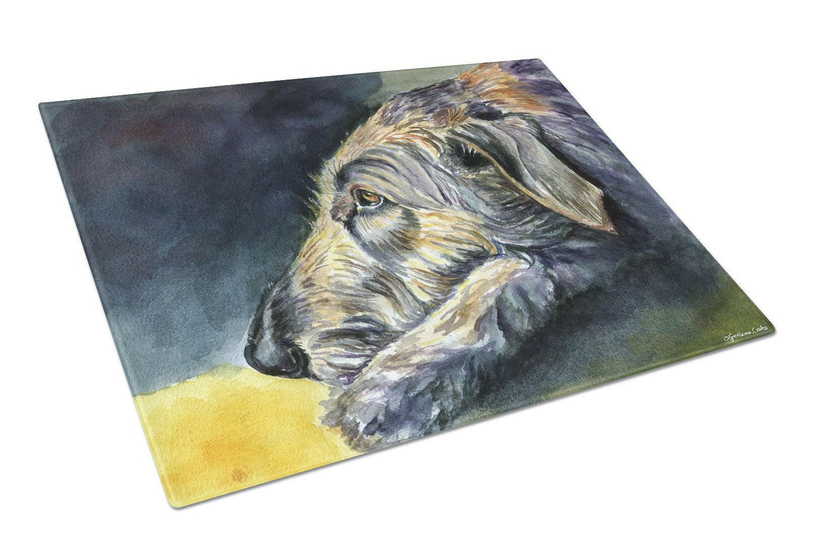 Irish Wolfhound Sleeper Glass Cutting Board Large 7353LCB by Caroline's Treasures