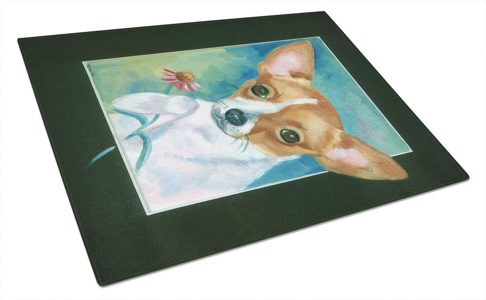 Chihuahua and Daisy Glass Cutting Board Large 7360LCB by Caroline's Treasures