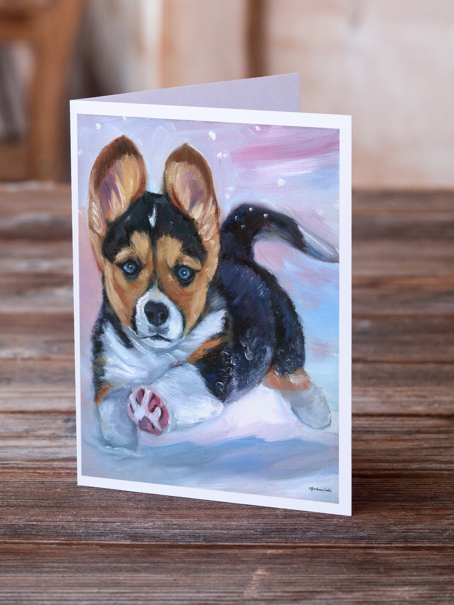 Buy this Puppy Chase Corgi Greeting Cards and Envelopes Pack of 8