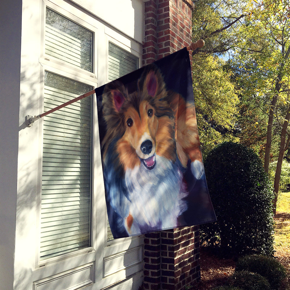 Sheltie Stand Off Flag Canvas House Size 7394CHF