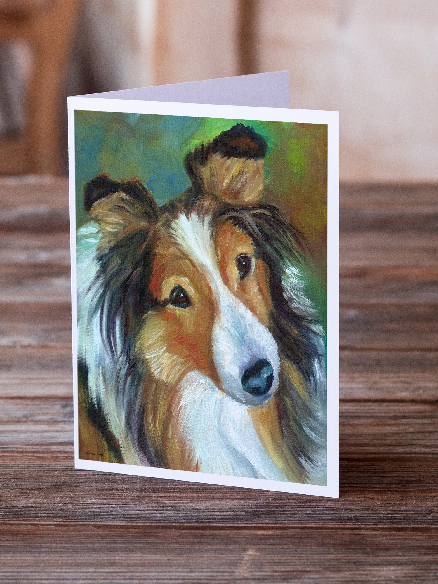 Buy this Sheltie Curiosity Greeting Cards and Envelopes Pack of 8