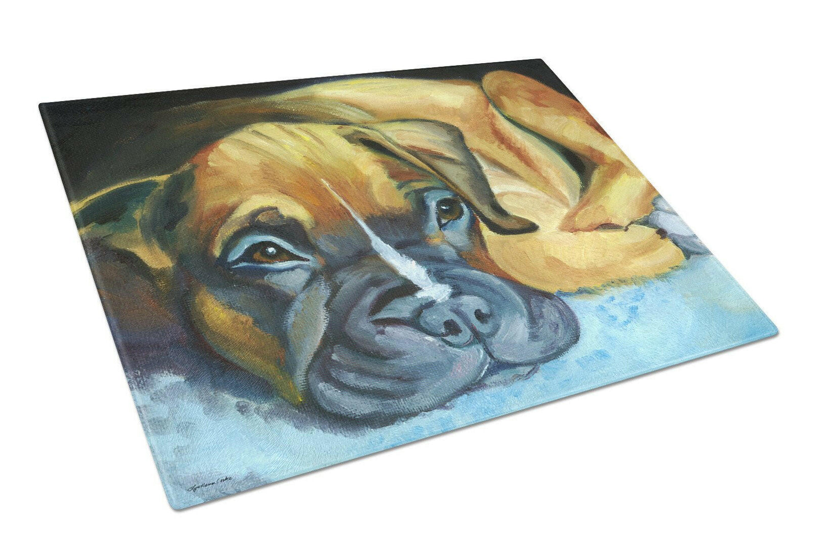 Boxer Pup Glass Cutting Board Large 7401LCB by Caroline's Treasures