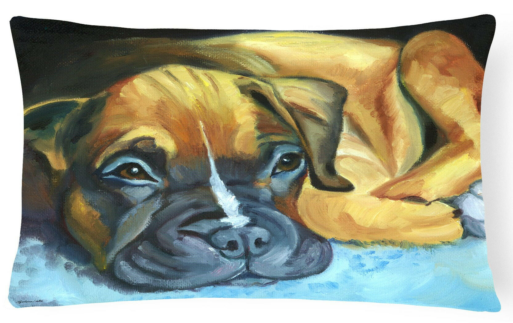Boxer Pup Fabric Decorative Pillow 7401PW1216 by Caroline's Treasures