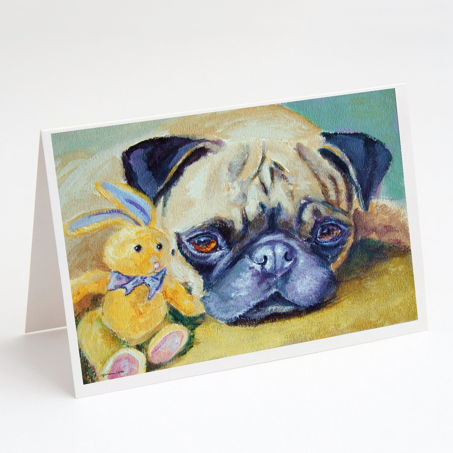 Buy this Pug Bunny Rabbit Greeting Cards and Envelopes Pack of 8