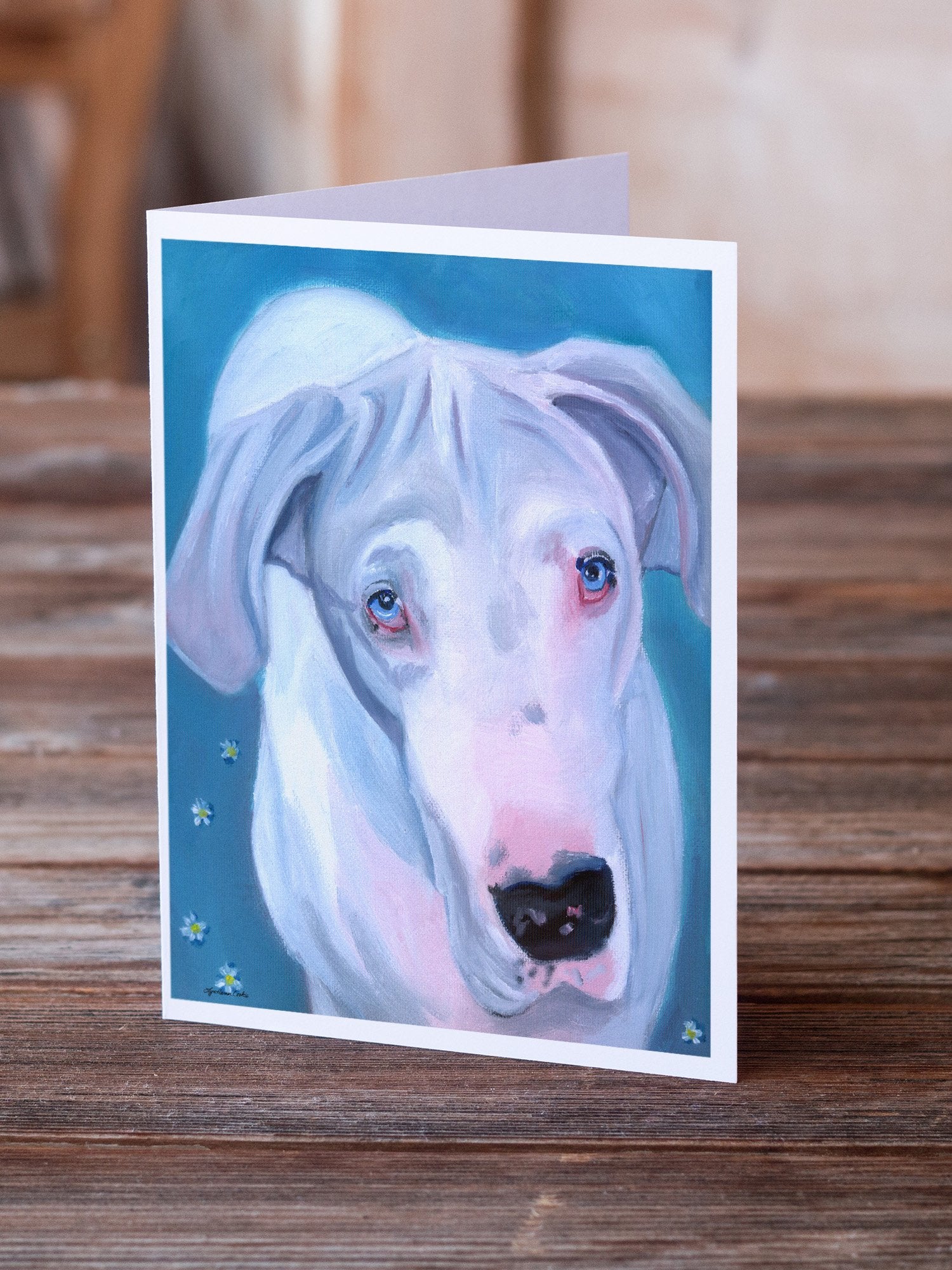 Buy this White Great Dane Greeting Cards and Envelopes Pack of 8