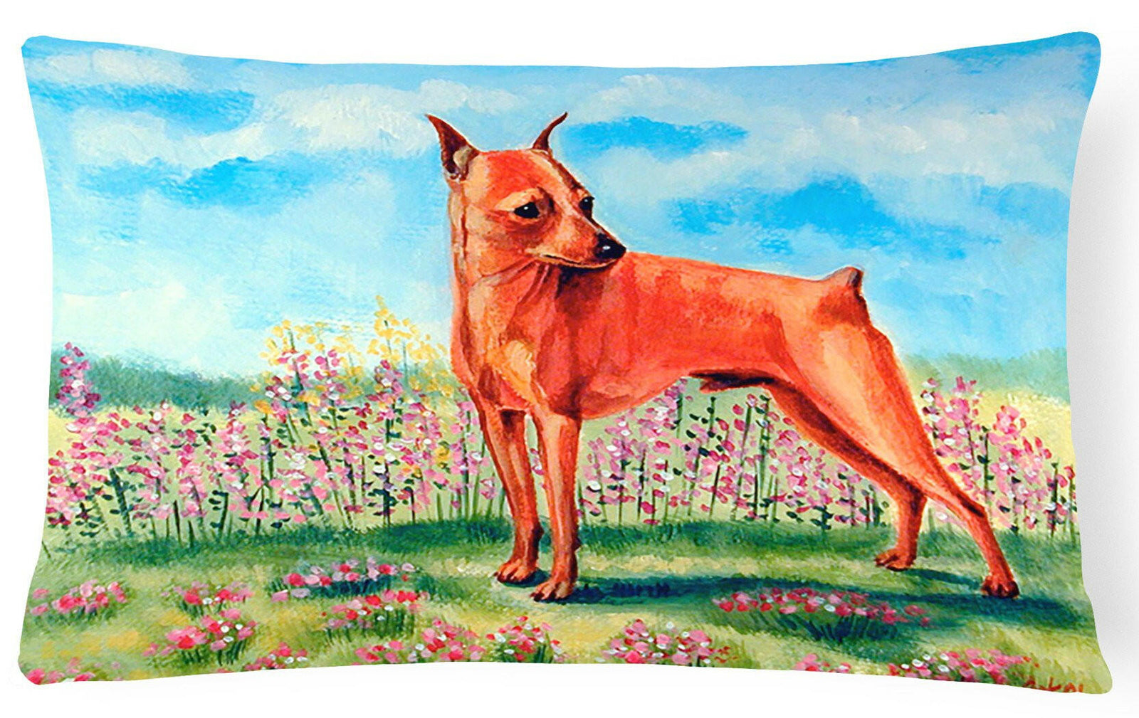 Min Pin Decorative   Canvas Fabric Pillow by Caroline's Treasures