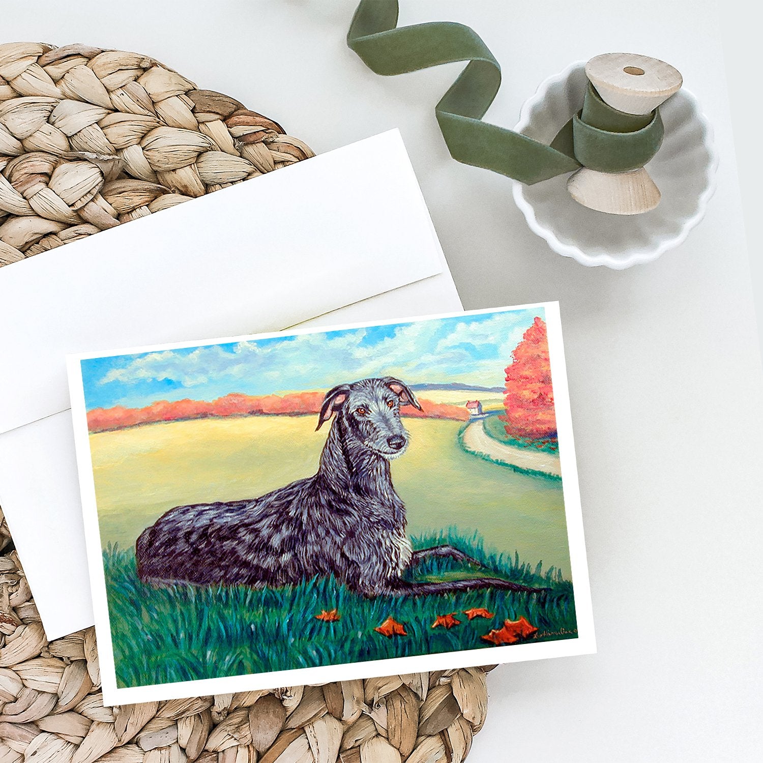 Buy this Scottish Deerhound Greeting Cards and Envelopes Pack of 8