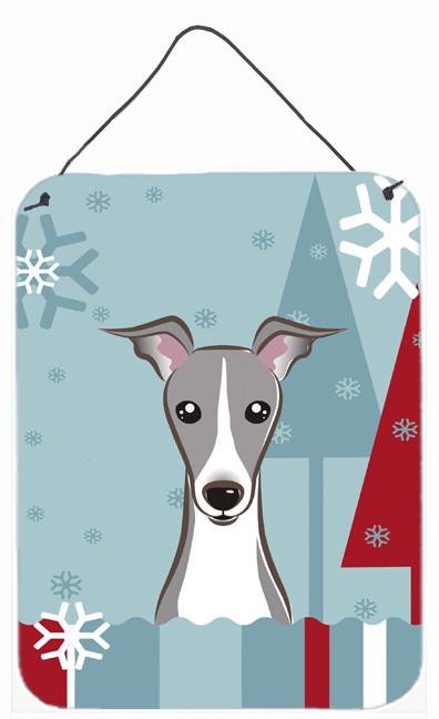 Winter Holiday Italian Greyhound Wall or Door Hanging Prints BB1732DS1216 by Caroline's Treasures