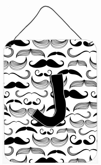 Letter J Moustache Initial Wall or Door Hanging Prints CJ2009-JDS1216 by Caroline's Treasures