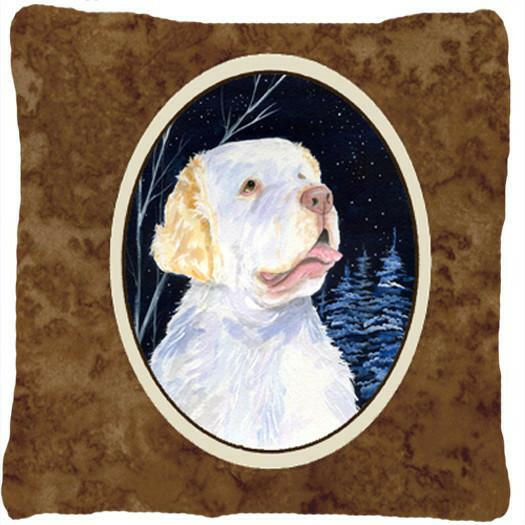 Starry Night Clumber Spaniel Decorative   Canvas Fabric Pillow by Caroline's Treasures