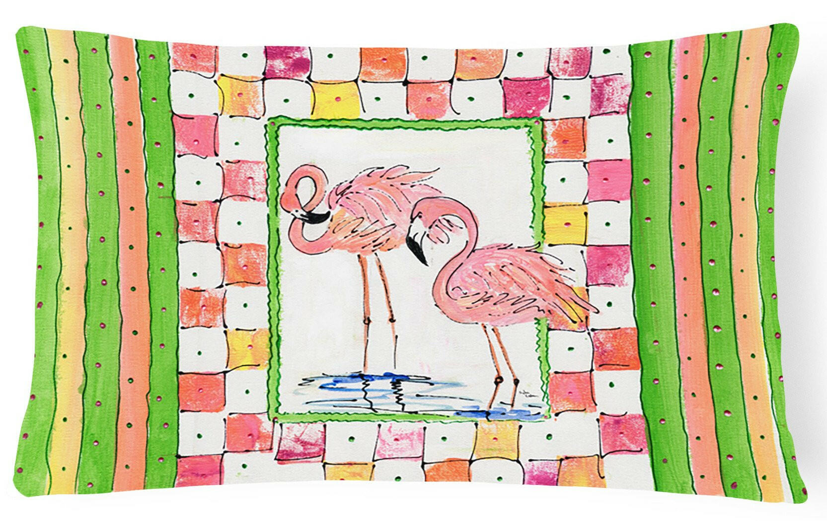 Bird - Flamingo Decorative   Canvas Fabric Pillow by Caroline's Treasures